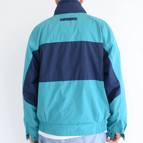 Vintage 80S American Weekend Teal And Blue Zip Up Nautical Lightweight Jacket M - Picture 4 of 15